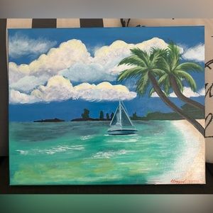 Tropical Paradise Acrylic Painting